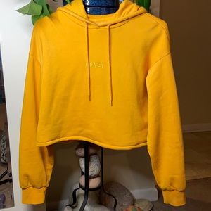 Cropped Yellow “HONEY” Hoodie